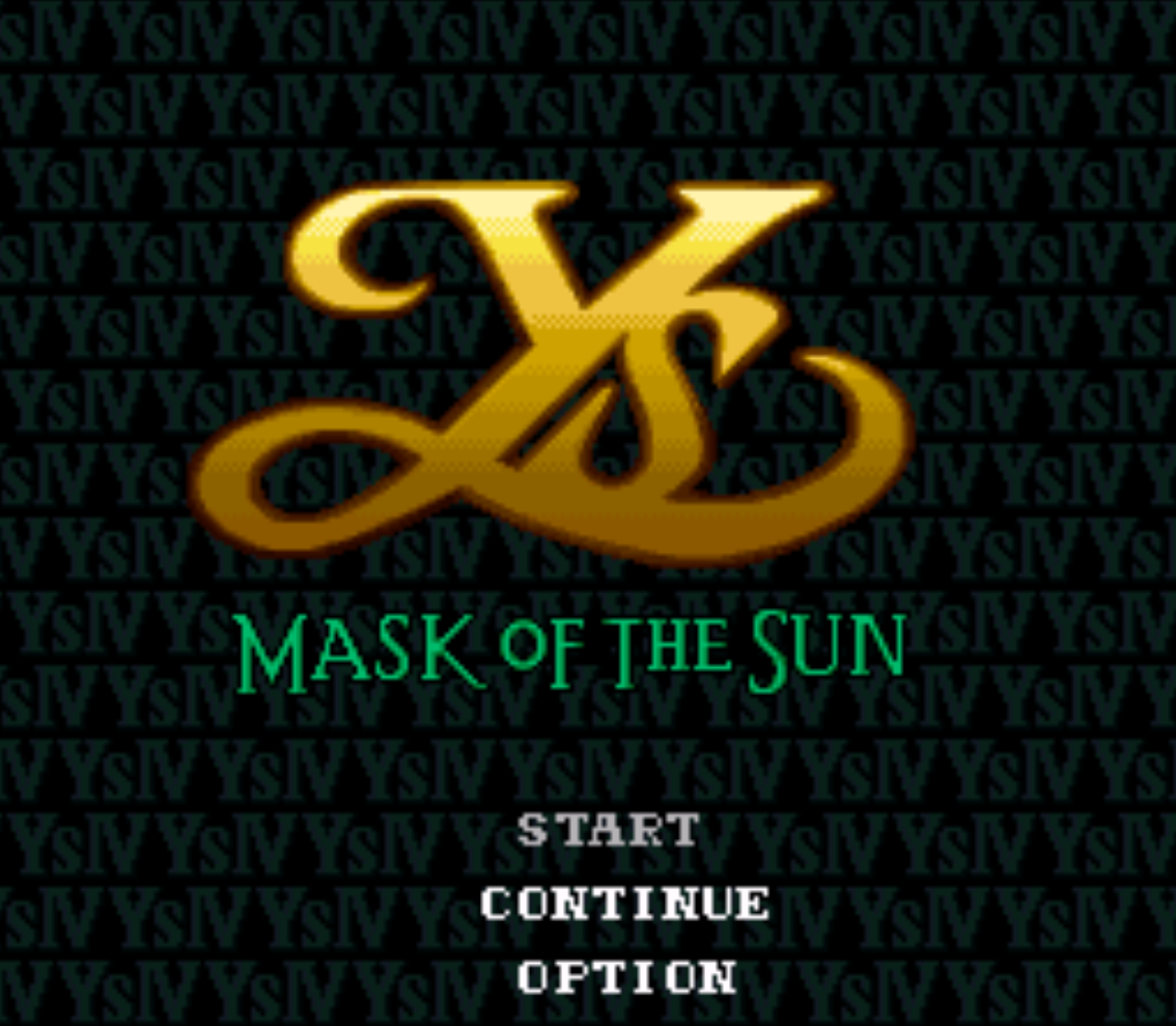 Ys Mask of the Sun Title Screen